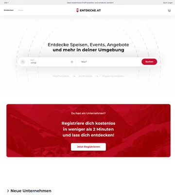 Ein Ausschnitt des Webauftritts von 