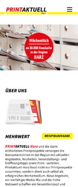Ein Ausschnitt des Webauftritts von 